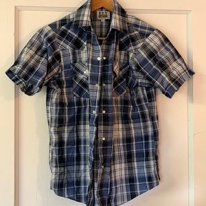 Youth L western pearl snap. Fly Cattleman EUC